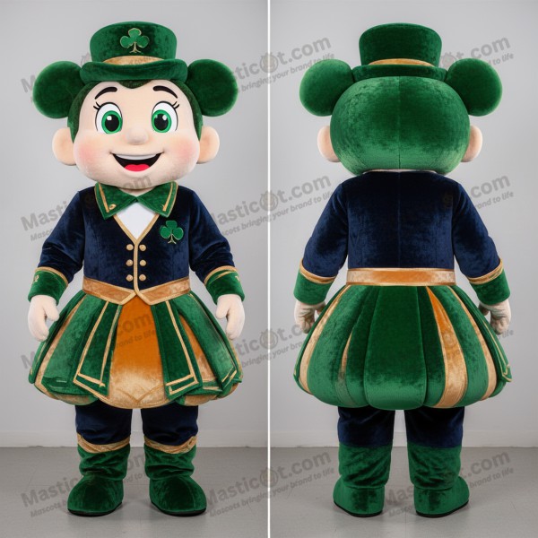 Navy & Emerald Cartoon Irish Dancer Mascot - Masticot.com