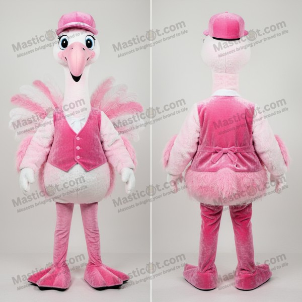 Velvety pink flamboyant flamingo mascot - Masticot.com