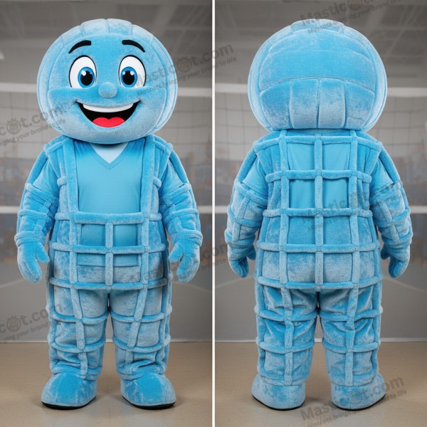 Himmelblå maskotkostume af tegneserie-volleyball - Volleyballnet - MASTICOT_36992 - Masticot.com