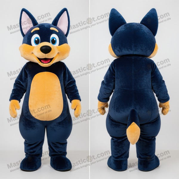 Námořnický Modrý Maskot Dinga s Karikaturním Vzhledem -