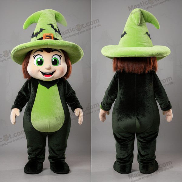 Grünes Hexenhütchen-Witzfiguren-Maskottchen - Hexenhut - MASTICOT_37093 - Masticot.com