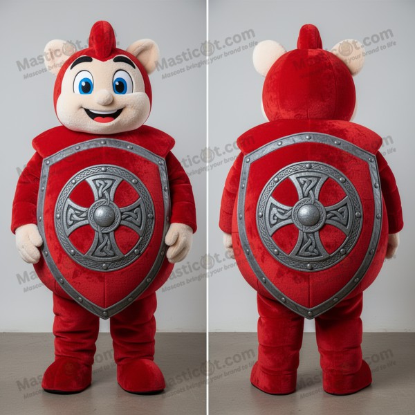 Karmínový vycpaný keltský štítový maskot - Masticot.com