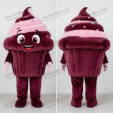 Maroon velvety cupcake mascot - Masticot.com