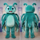 Blågrønn rund edderkopp-maskot - Edderkopp - MASTICOT_37176 - Masticot.com