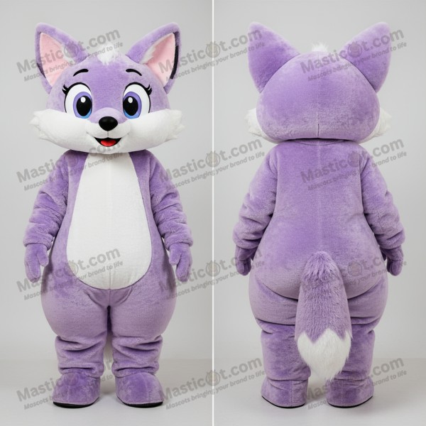 Lavender Cartoon Fox Mascot - Masticot.com