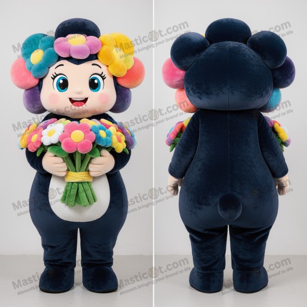 Navy plush bouquet of flowers mascot - Masticot.com