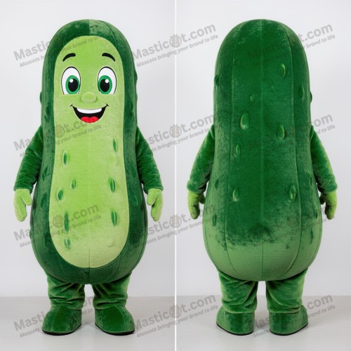Lime green velvety cucumber mascot - Masticot.com