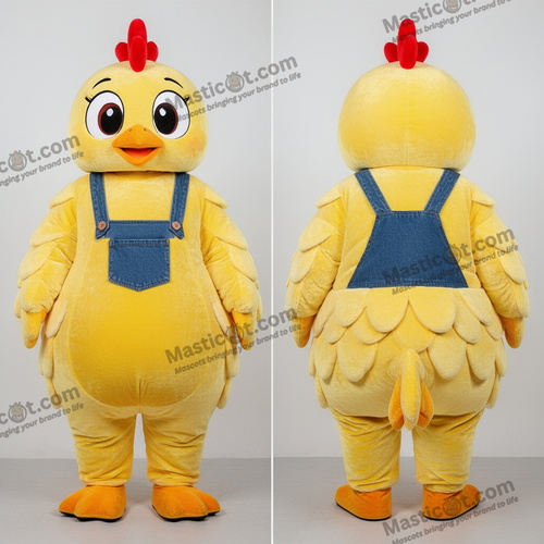 Fløyelsgul plump høne-maskot - Høner - MASTICOT_37342 - Masticot.com