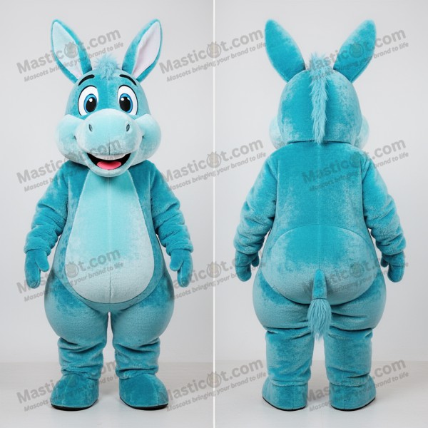 Cyan playful donkey mascot - Masticot.com