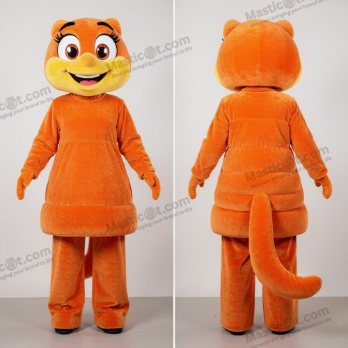 Orange Velvety Stilt Walker Mascot - Stilt Walker - MASTICOT_37460 - Masticot.com