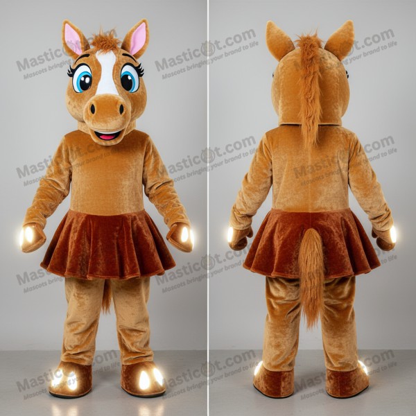 Tan velvety mare mascot - Masticot.com