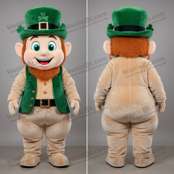 Emerald Green Velvety Leprechaun Mascot - Masticot.com