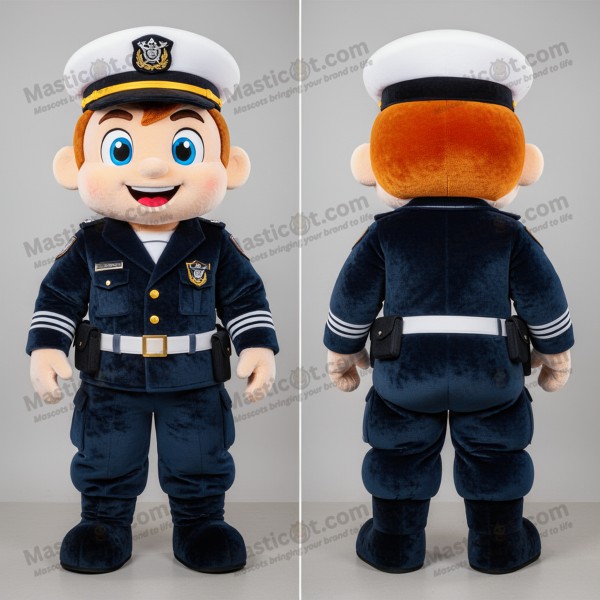 Marineblå soldat-maskot i tegneserie-stil - Masticot.com