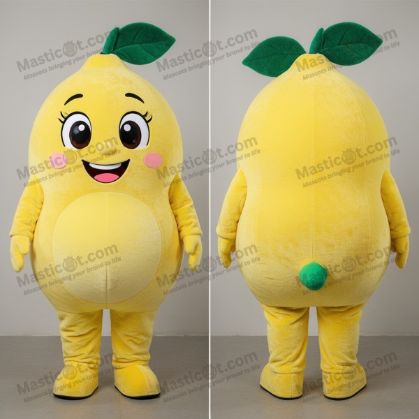 Bright yellow cheerful lemon mascot - Masticot.com