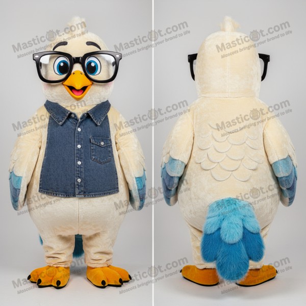 Cream Cartoon Dove Mascot - Masticot.com
