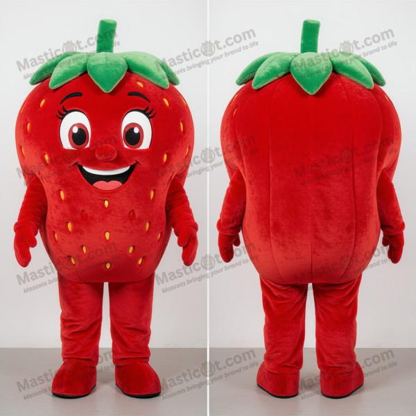 Navy Velvety Round Strawberry Mascot - Masticot.com