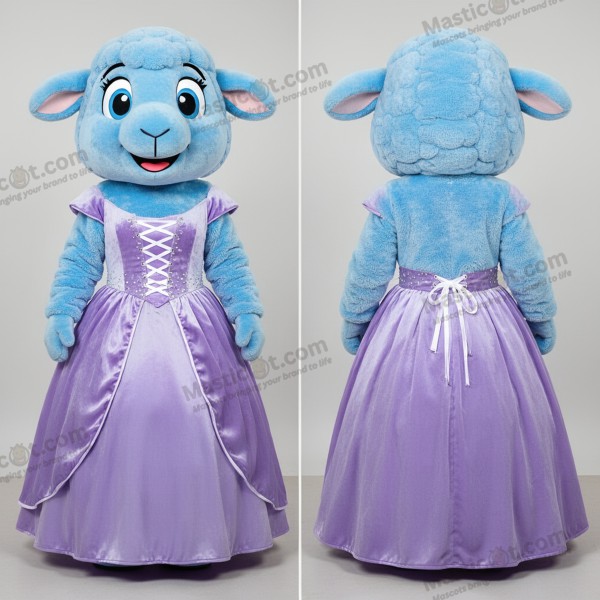 Mascote Ovelha Azul Aveludada Sky Blue - Ovelha - MASTICOT_37662 - Masticot.com