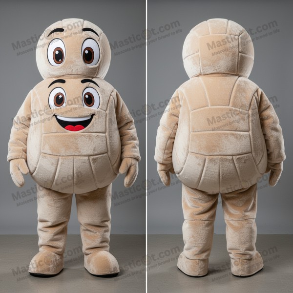 Mascota de Peluche de Balón de Voleibol Redondo Beige -