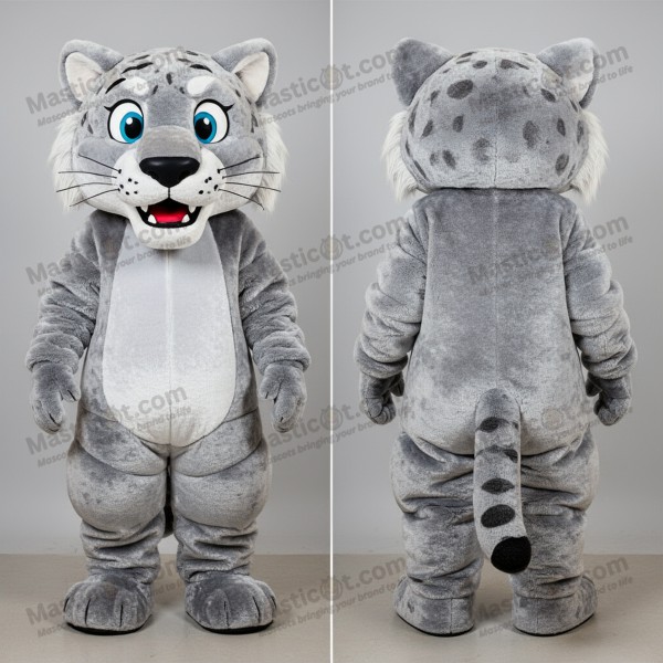 Silver Plush Cartoon Smilodon Mascot - Masticot.com