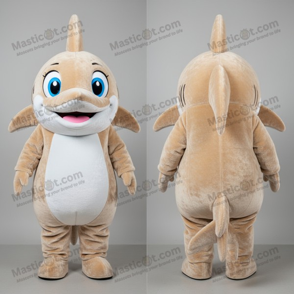 Beige Rounded Swordfish Mascot - Masticot.com