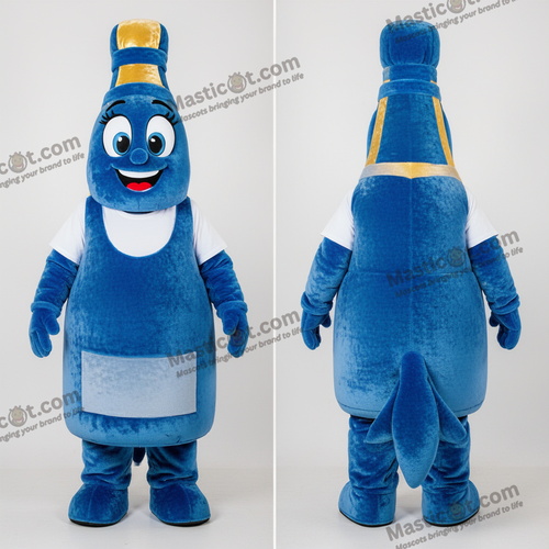 Mascotte champagne bleu velours - Champagne - MASTICOT_37934 - Masticot.com