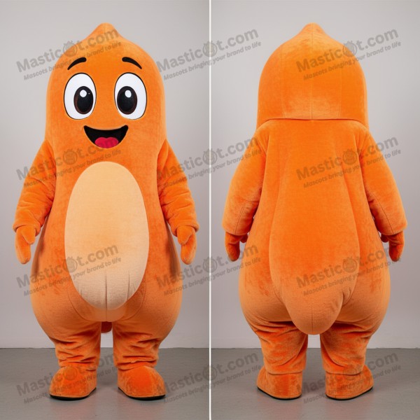 Strahlender Orangefarbener Wolken-Geist-Maskottchen -