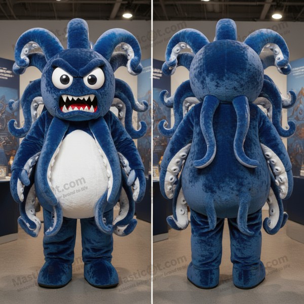 Mascotte Méduse Bleu Marine en Peluche - Masticot.com