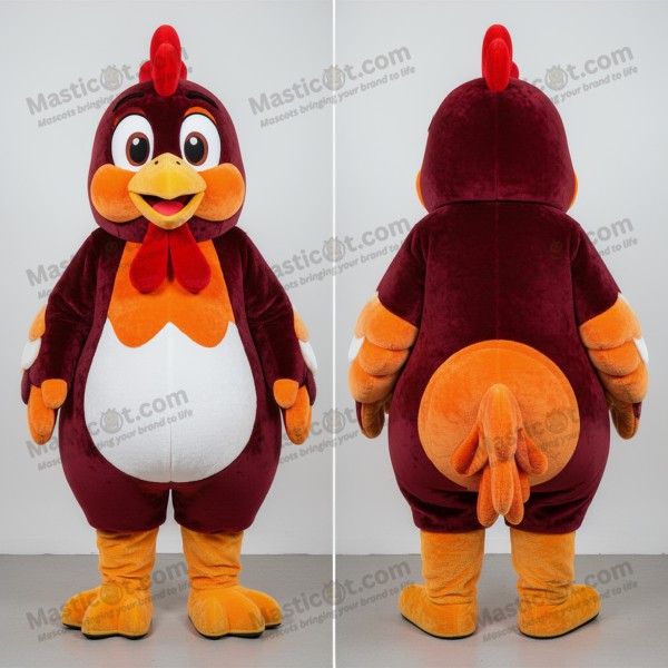 Maroon Velvety Hønse-Maskot - Masticot.com