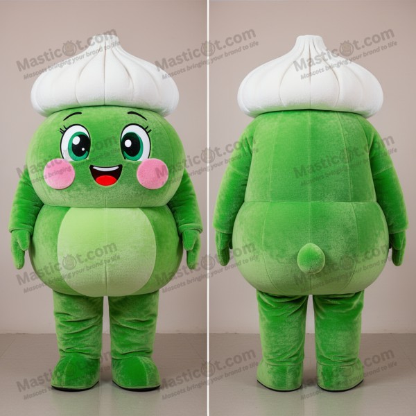 Green Round Dim Sum Mascot - Masticot.com