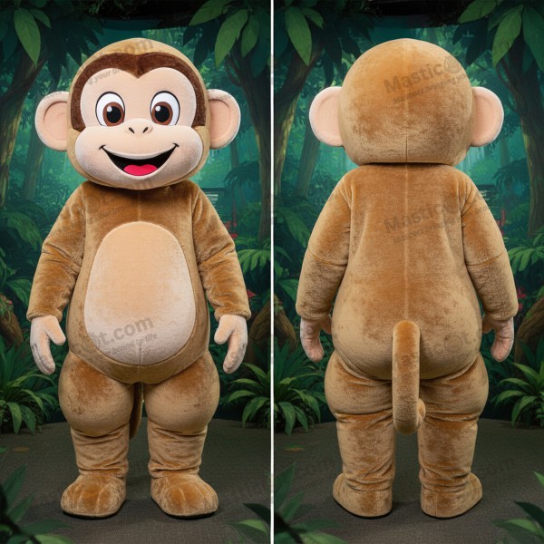 Tan Playful Capuchin Monkey Mascot - Masticot.com