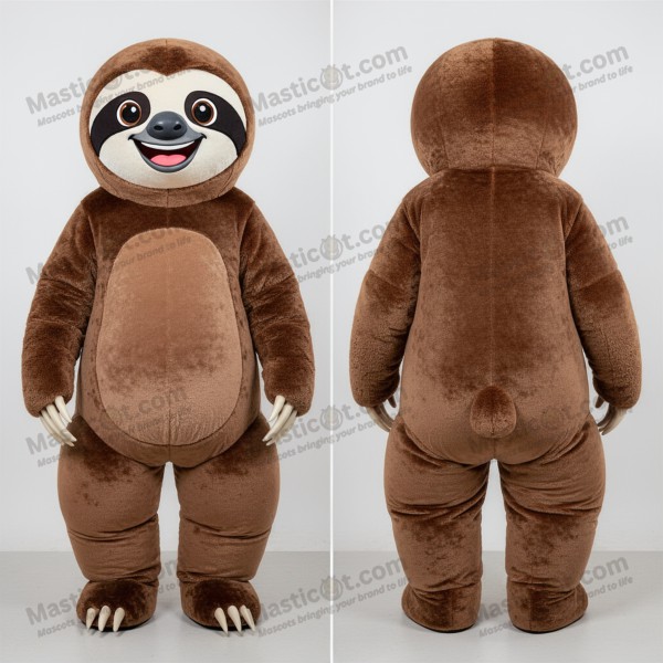 Chocolate brown cuddly giant sloth mascot - Masticot.com