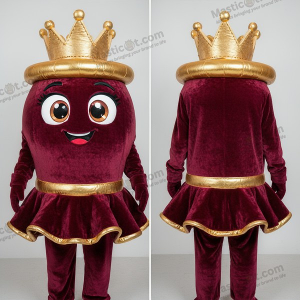Costume de mascotte Pot d'Or en velours rouge profond - Pot d'or - MASTICOT_38299 - Masticot.com