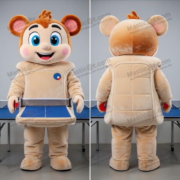 Beige velvety ping pong table mascot - Ping Pong Table -