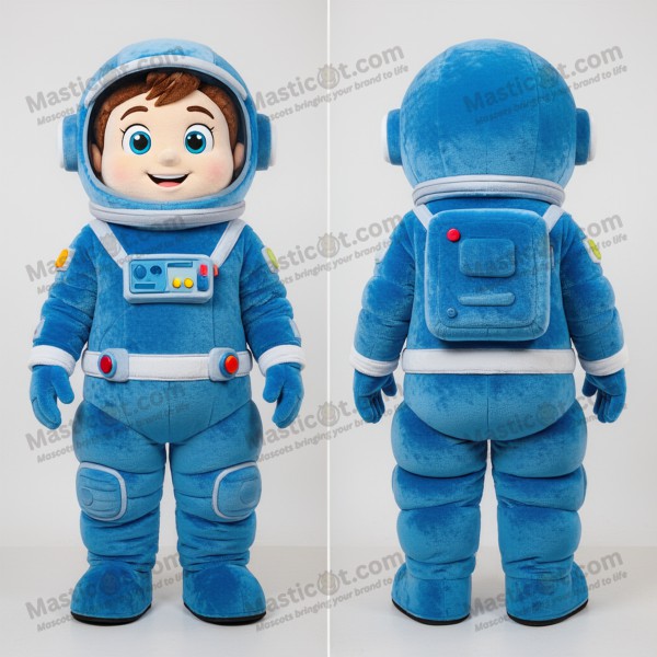 Blue Rounded Spacesuit Astronaut Mascot - Masticot.com