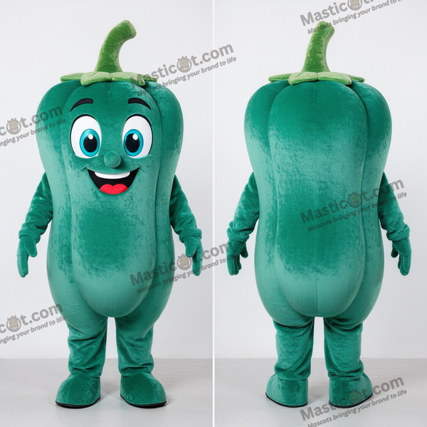 Levendige teal paprika-mascotte