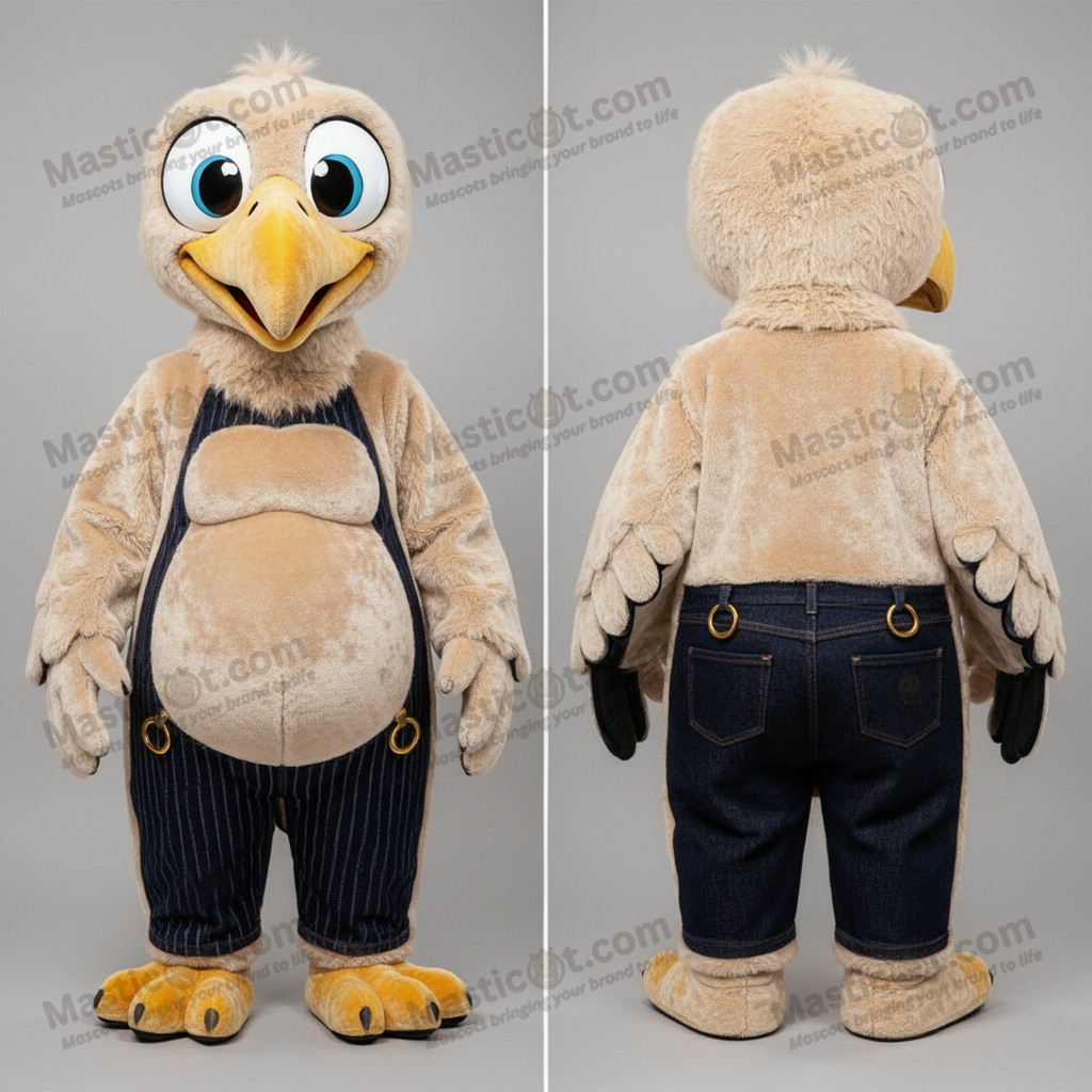 Beige Stripete Vulture Maskot - Gribb - MASTICOT_3810 - Masticot.com