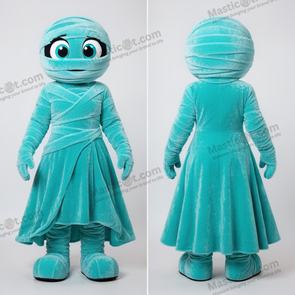 Blå fløyelsaktig mumiemaskot - Mamma - MASTICOT_38506 - Masticot.com