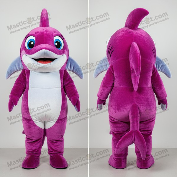 Magenta velvety swordfish mascot - Masticot.com