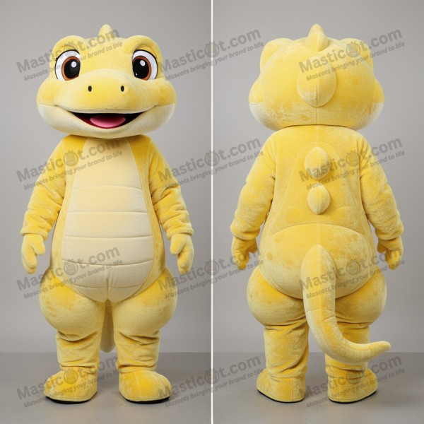 Lemon yellow cuddly geckos mascot - Masticot.com