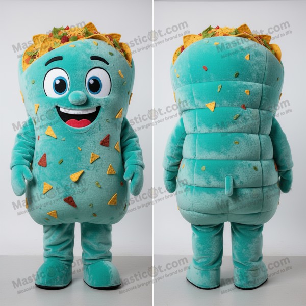 Turquoise Cartoon Nachos Mascot - Masticot.com