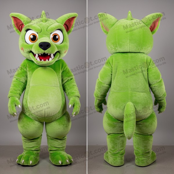 Lime Green Cartoon Chupacabra Mascot - Masticot.com