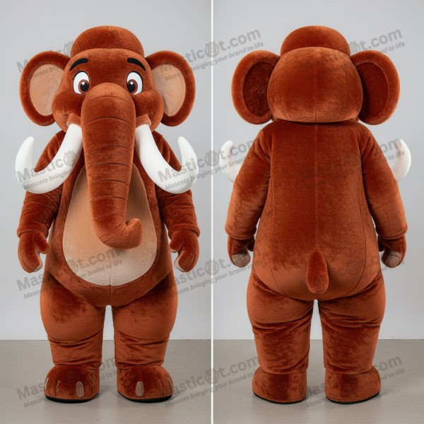 Rust brown cartoon mammoth mascot - Masticot.com