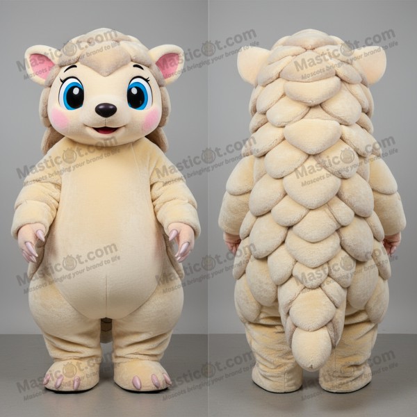 Cream velvety pangolin mascot - Masticot.com