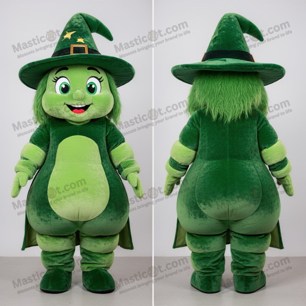 Smaragdgrüner Hexenhut-Maskottchen - Masticot.com