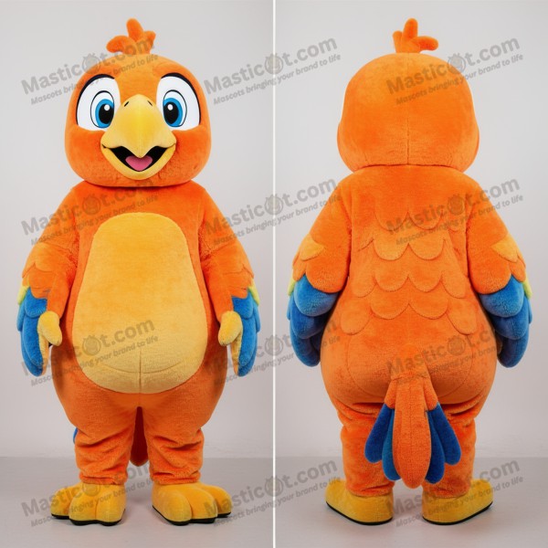 Crimson Rounded Parrot Mascot - Masticot.com