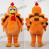 Ginger Orange Cartoon Turkey Mascot - Turkey - MASTICOT_38993 - Masticot.com