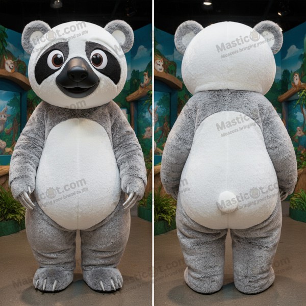 Elfenbenhvit, myk dovendyr-maskot - Masticot.com