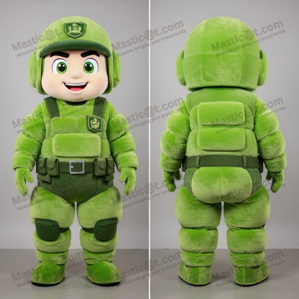 Zelená statečná vzdušná síla voják maskot - Masticot.com