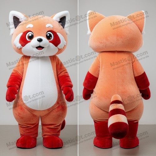 Peach red panda mascot - Masticot.com