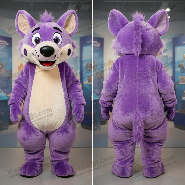 Lavendel-moroen hyena-maskot - Masticot.com